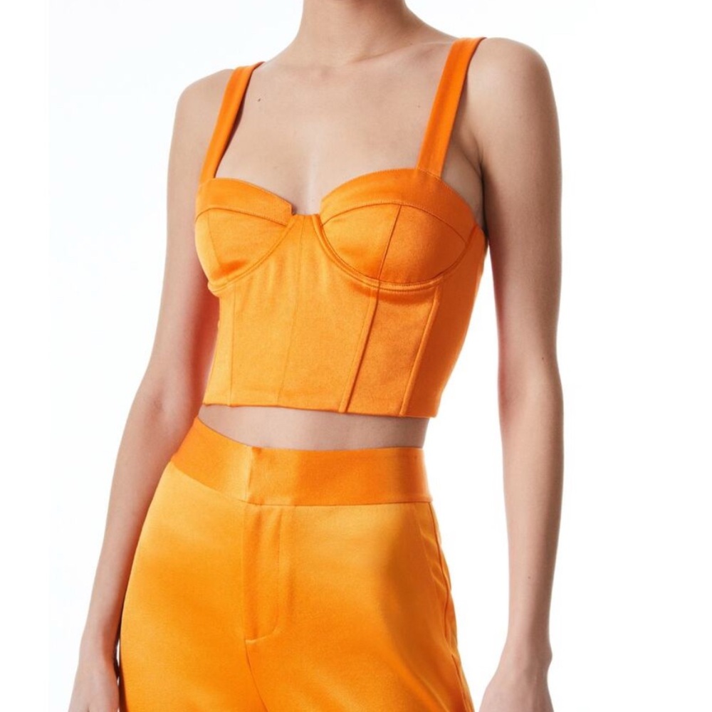 Alice + Olivia Orange Crop Top